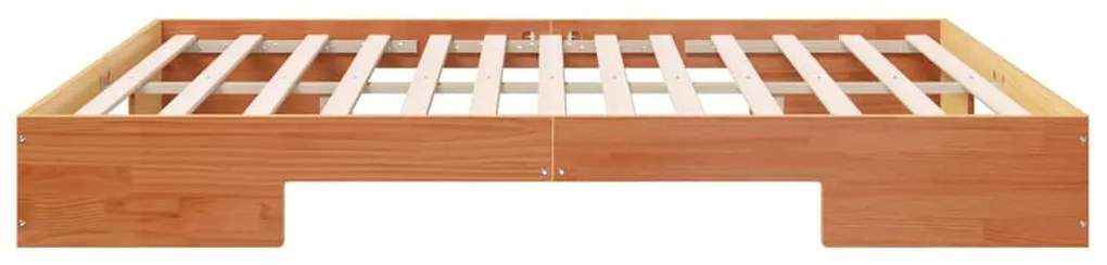 vidaXL Κρεβάτι δαπέδου Καφέ 180 x 200 cm Μασίφ ξύλο πεύκου