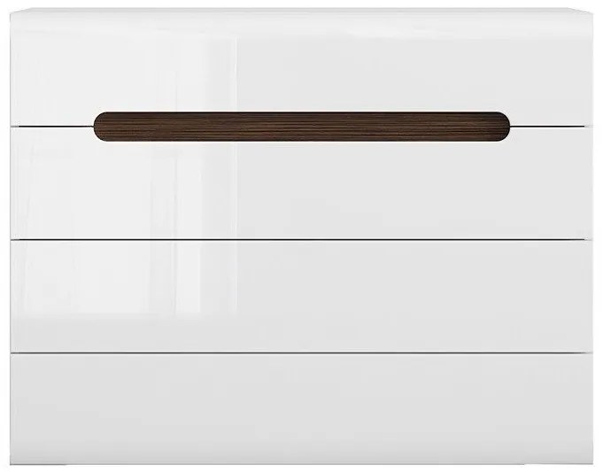 Σιφονιέρα Boston M103, Γυαλιστερό λευκό, Άσπρο, Με συρτάρια, Αριθμός συρταριών: 4, 84x105x41cm, 40 kg | Epipla1.gr