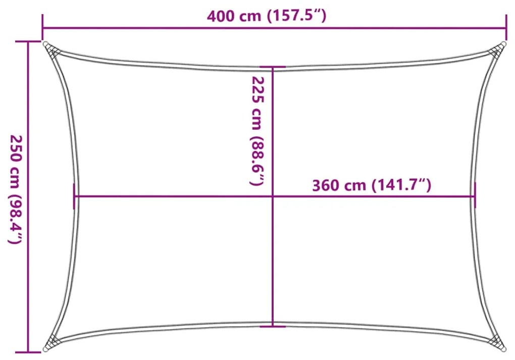 Πανί Σκίασης Μαύρο 2,5 x 4 μ. από HDPE 160 γρ./μ² - Μαύρο