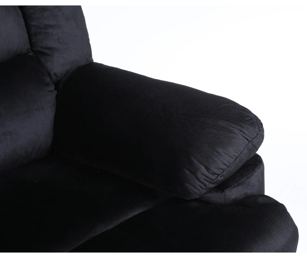 Πολυθρόνα Ανακλινόμενη ArteLibre CARINAE Μαύρο Βελούδο 93x90x100cm