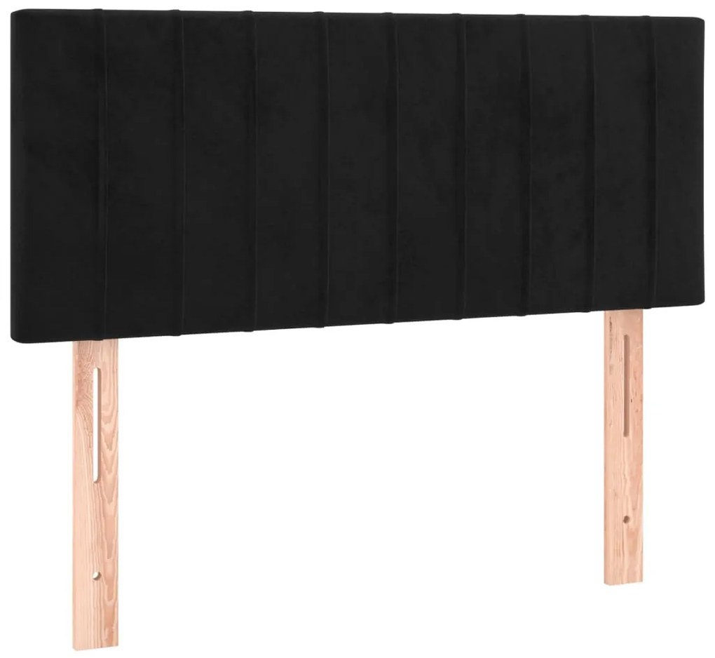 vidaXL Κρεβάτι Boxspring με Στρώμα Μαύρο 90x190 εκ. Βελούδινο