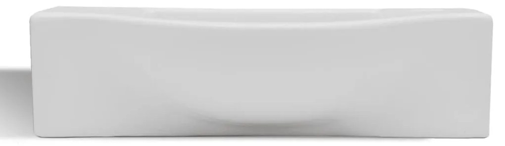 vidaXL Νιπτήρας Μπάνιου με Οπή Βρύσης Λευκός Κεραμικός