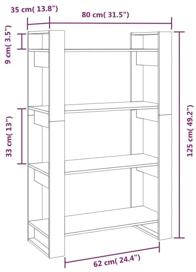 ΒΙΒΛΙΟΘΗΚΗ/ΔΙΑΧΩΡΙΣΤΙΚΟ ΧΩΡΟΥ ΓΚΡΙ 80X35X125 ΕΚ. ΜΑΣΙΦ ΠΕΥΚΟ 813906