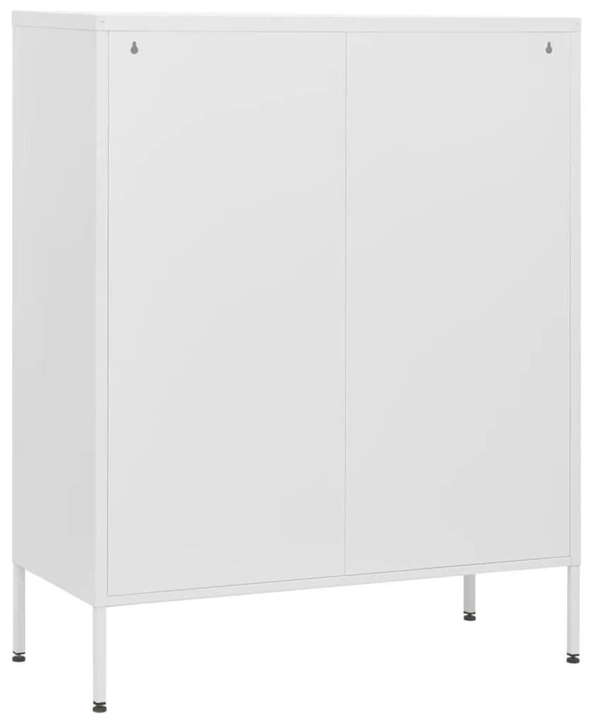 Συρταριέρα Λευκό 80 x 35 x 101,5 εκ. από Ατσάλι - Λευκό