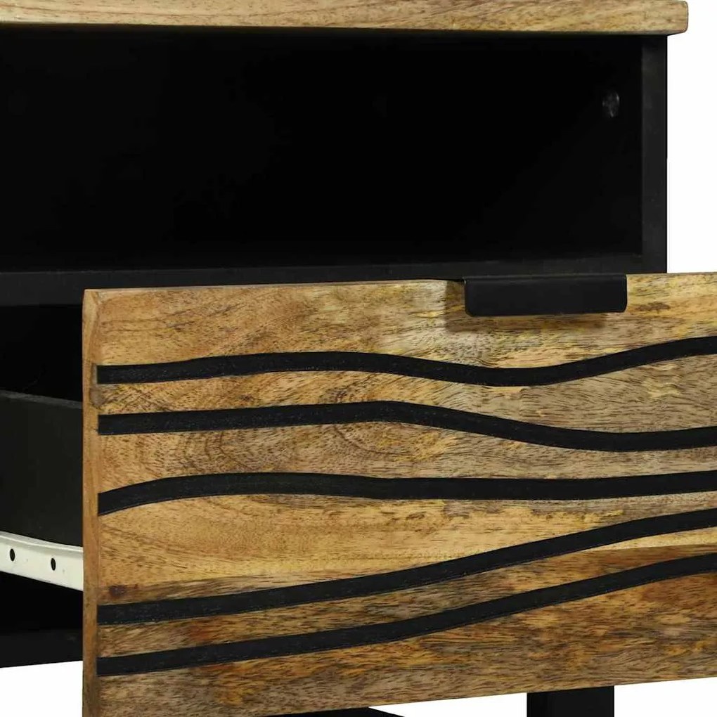 vidaXL Τραπεζάκι σαλονιού with Drawer Καφέ και Μαύρο 80 x 54 x 40 εκ