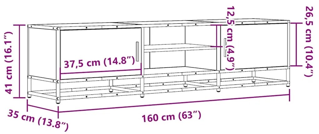 ΈΠΙΠΛΟ ΤΗΛΕΟΡΑΣΗΣ SONOMA ΔΡΥΣ 160X35X41 ΕΚ. ΕΠΕΞ. ΞΥΛΟ 848845