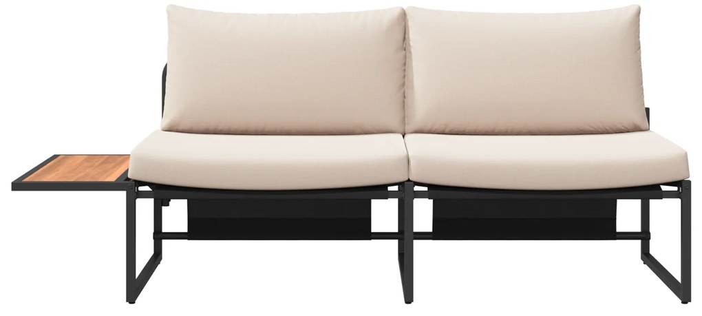 vidaXL Καναπές Κήπου με μαξιλάρι Καφέ 200.5 x 70 x 85.5εκ Μέταλλο