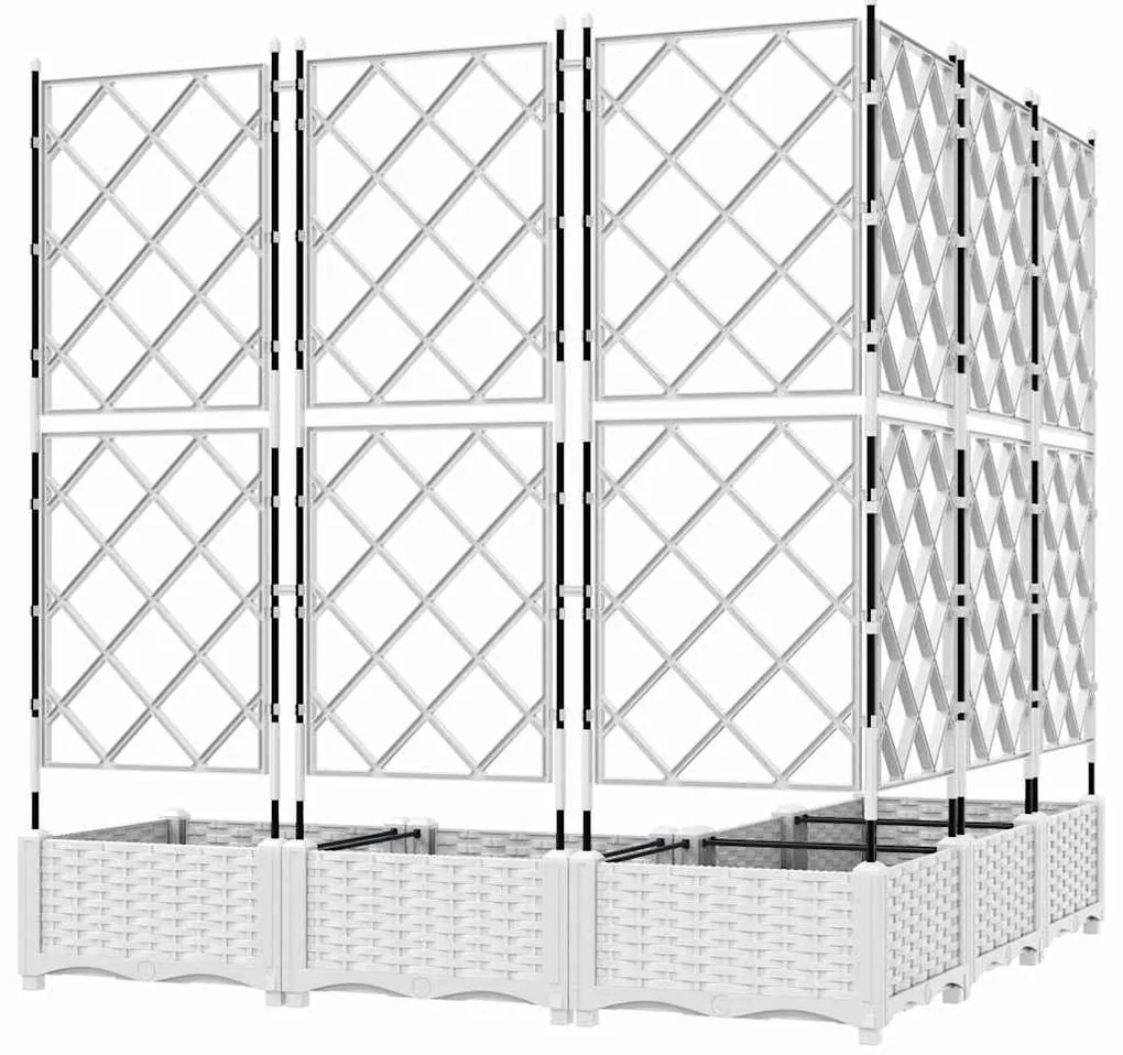 vidaXL Κηποτινάκι με Τρέλα 5 pcs Λευκό 120 x 120 x 125.5 εκ. PP