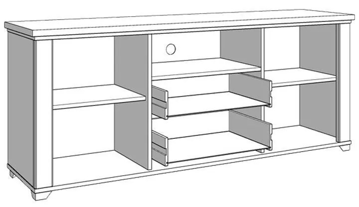 Έπιπλο Τηλεόρασης Valencia TV 160 Λευκό - Artisan Oak - Λευκό Μάτ 161x41x66.5 εκ. 161x41x66.5 εκ.