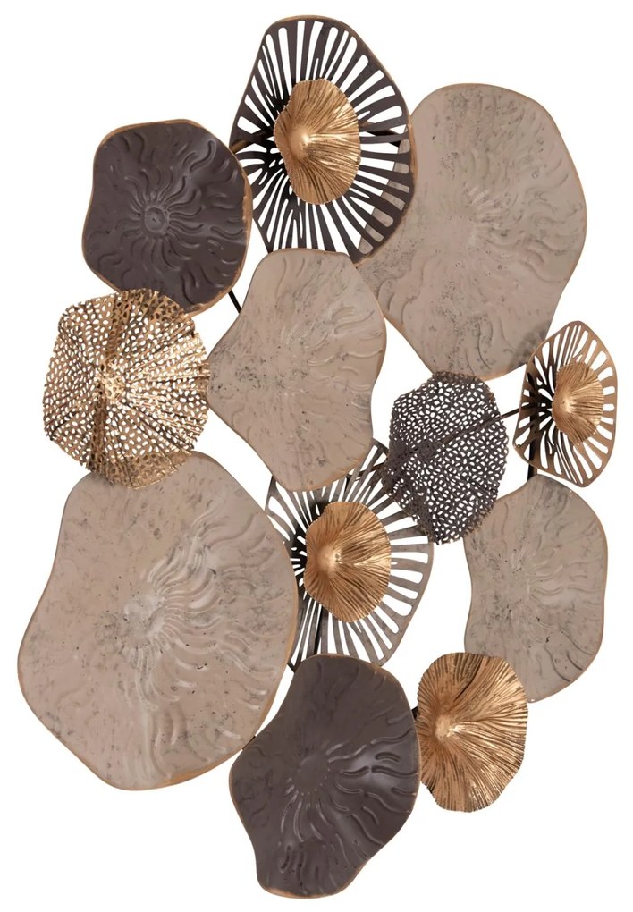 Διακοσμητικό Τοίχου C7163 Μεταλλικό Καφέ-Εκρού-Χρυσό 69x8x69Y εκ. 69x8x69 εκ.