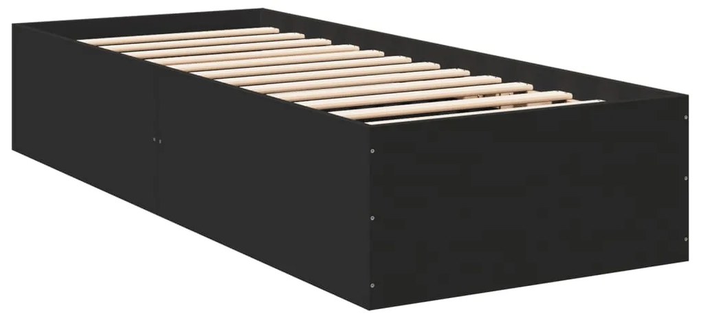 vidaXL Πλαίσιο Κρεβατιού Μαύρο 100x200 εκ. Επεξεργ. Ξύλο