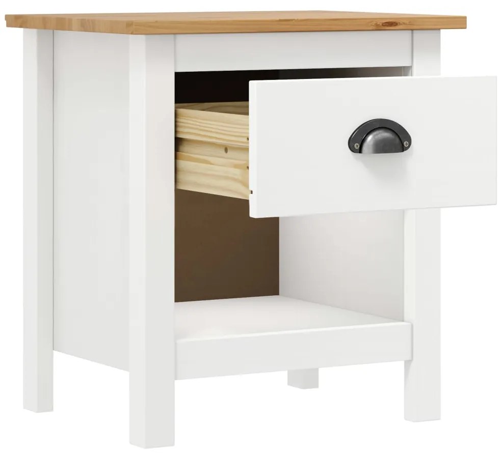 vidaXL Κομοδίνα Hill 2 Τεμ. 46 x 35 x 49,5 εκ. από Μασίφ Ξύλο Πεύκου
