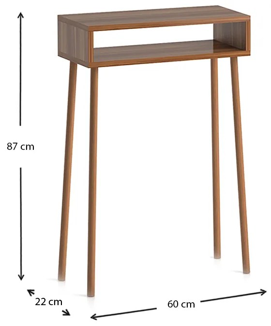 Κονσόλα Moca Megapap από μελαμίνη χρώμα καρυδί 60x22x87εκ.