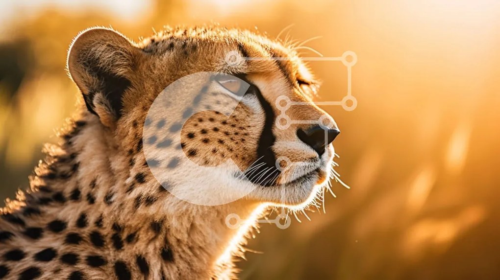 Σετ των 2 Intra Συλλεκτικό Ξύλινο Παζλ Plywood  4mm - Σιλουέτα τσιτάχ στο ηλιοβασίλεμα Σε Ξύλινο Κουτί - Διαστάσεις: 10x10 cm – 25 κομμάτια