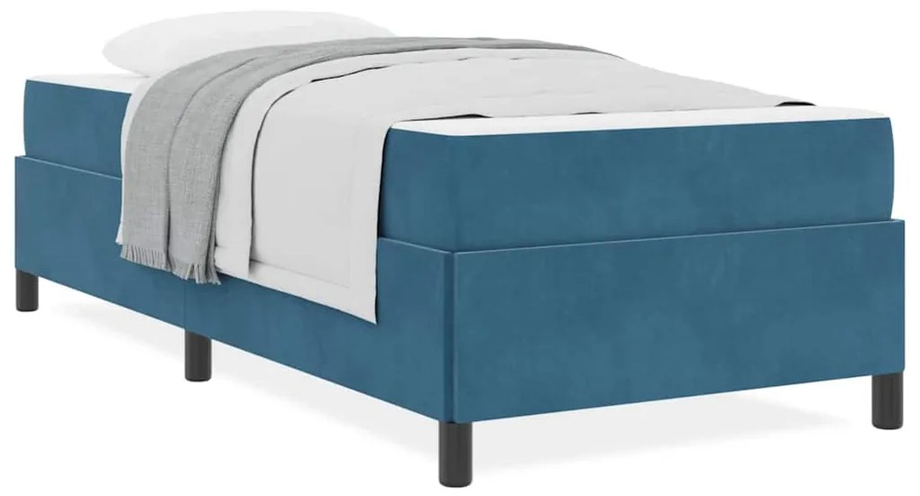 vidaXL Σκελετός Κρεβατιού με στρώμα Σκούρο Μπλε 90 x 190 cm ύφασμα