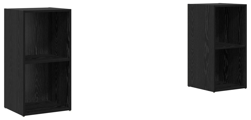 vidaXL Σετ επίπλου τηλεόρασης 2 pcs Μαύρη Δρυς 72 x 35 x 36.5 cm