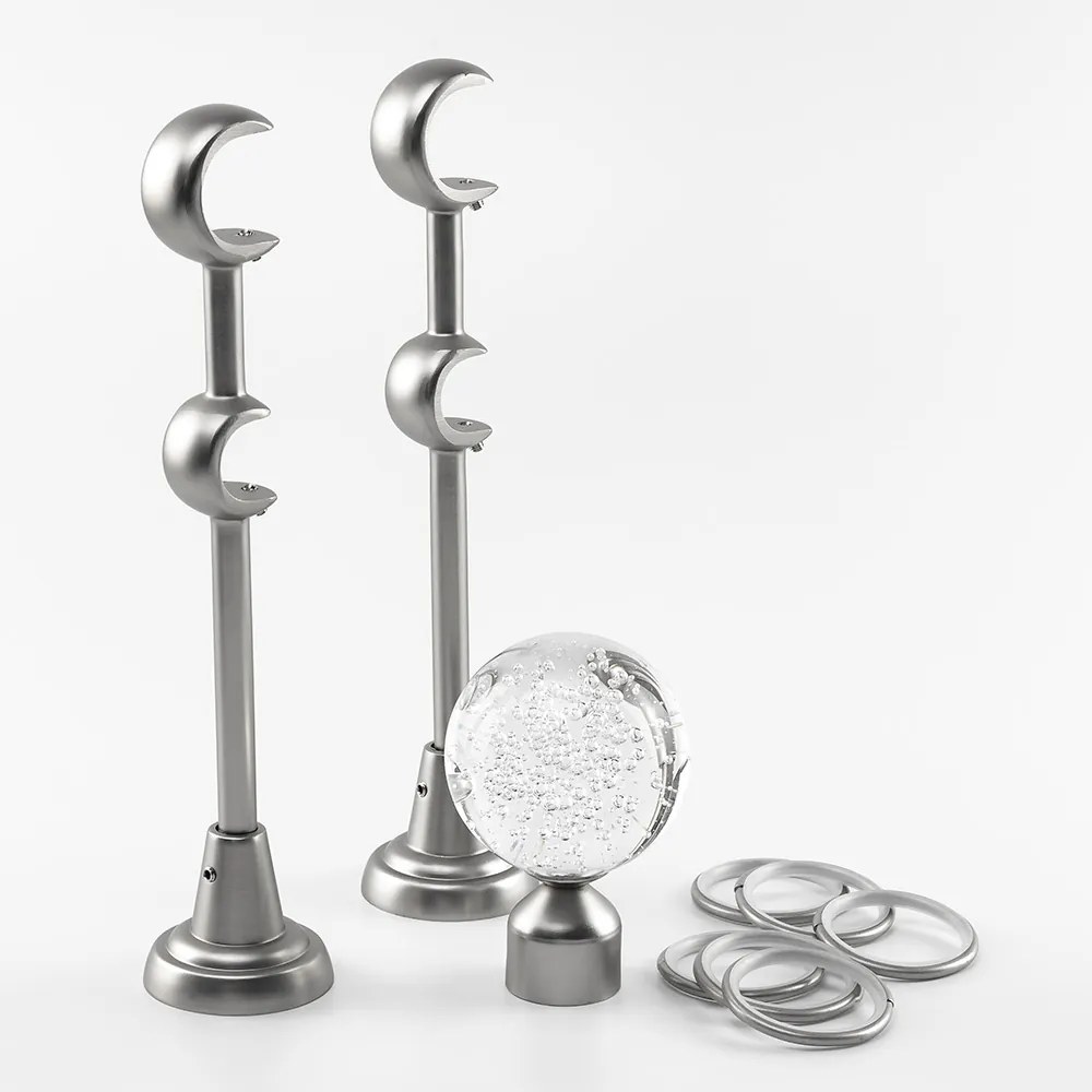 Κουρτινόβεργα διπλή twist Cristal Monaco 25/19 – χρώμιο ματ - 240 cm