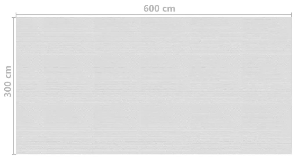 vidaXL Κάλυμμα Πισίνας Ηλιακό Γκρι 600x300 εκ. από Πολυαιθυλένιο