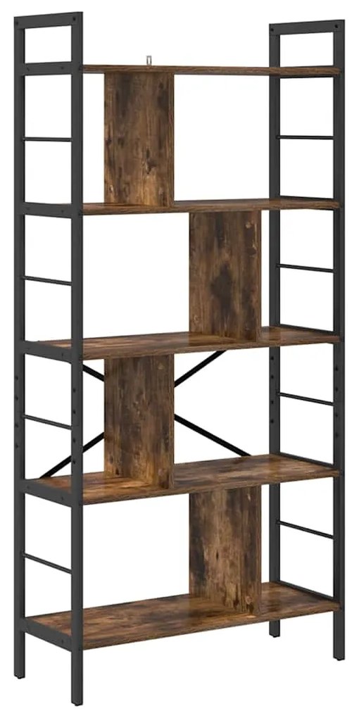 vidaXL Ράφι Βιβλίων Καπνιστό Δρύς 75 x 30 x 156 εκ. Επεξεργασμένο ξύλο