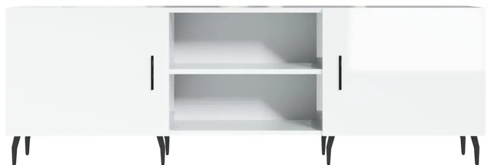 vidaXL Έπιπλο Τηλεόρασης Γυαλ. Λευκό150x30x50εκ.Επεξεργασμένο Ξύλο