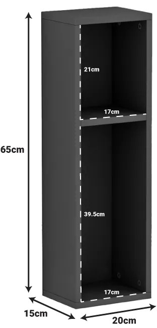 Επιδαπέδια ραφιέρα Racks pakoworld σε γκρι απόχρωση 20x15x65εκ (1 τεμάχια)