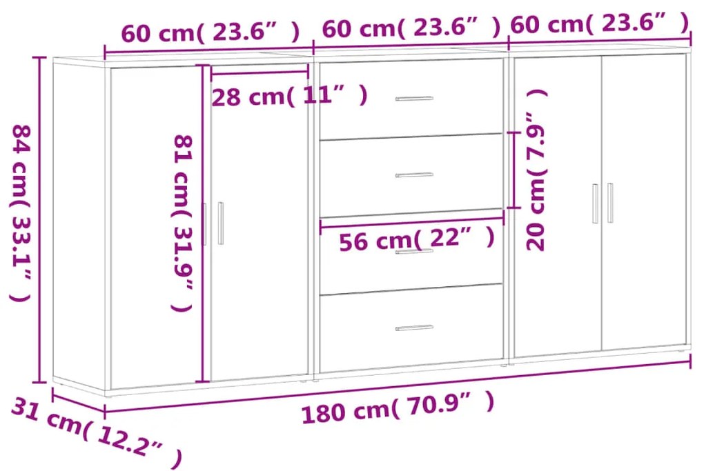 ΒΟΗΘΗΤΙΚΑ ΝΤΟΥΛΑΠΙΑ 3 ΤΕΜ. ΓΚΡΙ ΣΚΥΡ. 60X31X84 ΕΚ. ΕΠΕΞ. ΞΥΛΟ 3276577