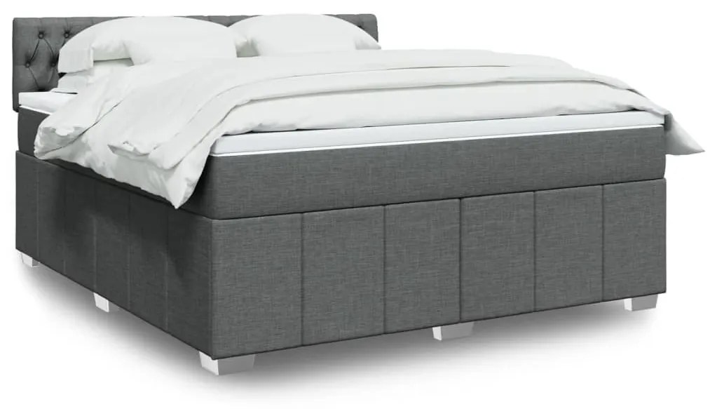 ΚΡΕΒΑΤΙ BOXSPRING ΜΕ ΣΤΡΩΜΑ ΣΚΟΥΡΟ ΓΚΡΙ 180X200 ΕΚ ΥΦΑΣΜΑΤΙΝ 3289455