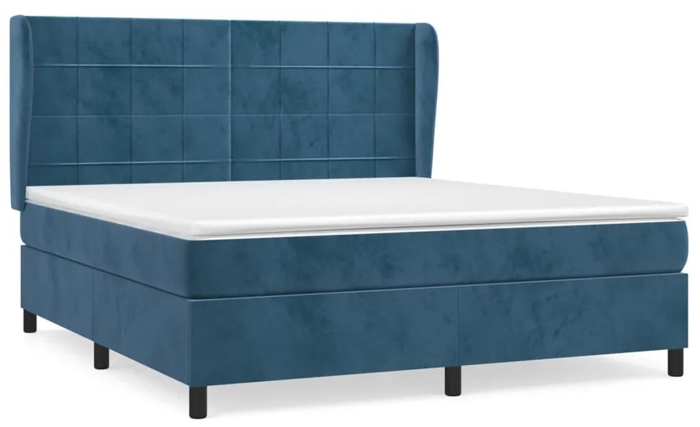 ΚΡΕΒΑΤΙ BOXSPRING ΜΕ ΣΤΡΩΜΑ ΣΚΟΥΡΟ ΜΠΛΕ 160X200 ΕΚ. ΒΕΛΟΥΔΙΝΟ 3129223