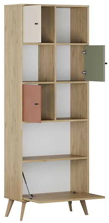 Βιβλιοθήκη Terra Megapap χρώμα florida oak 67x30x181εκ.