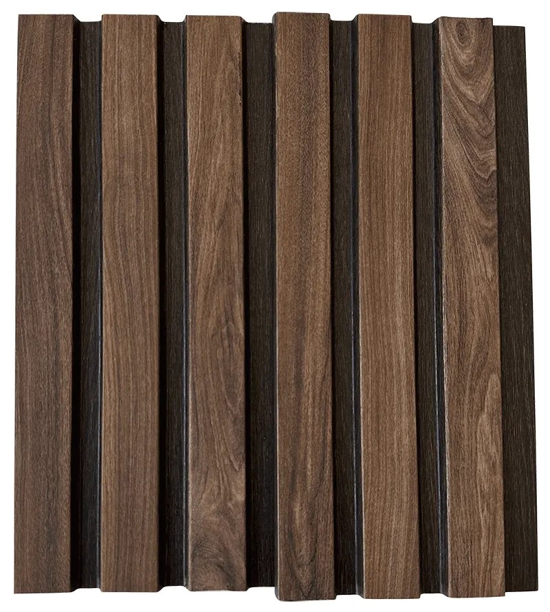 PS Panel 3D Πηχακια Τοίχου 54 Piano Walnut Dark Brown