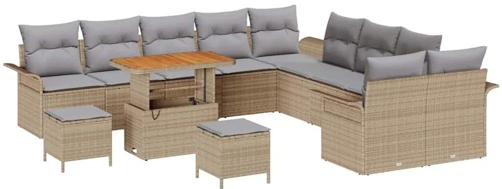 vidaXL Σετ Καναπέ Κήπου 13 pcs Μπεζ συνθετικό ρατάν