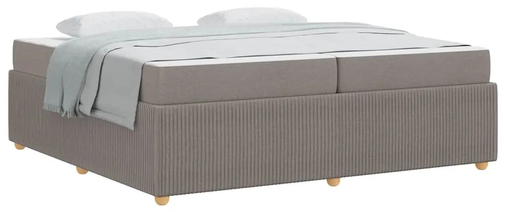 vidaXL Σκελετός κρεβατιού με στρώμα Taupe 200 x 200 cm ύφασμα