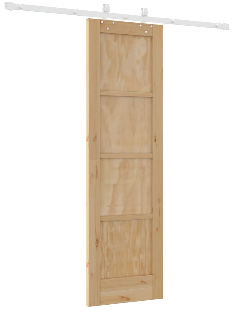 vidaXL Συρόμενη Πόρτα με Υλικά 61x198.5 εκ. Συμπαγές Ξύλο Πεύκου
