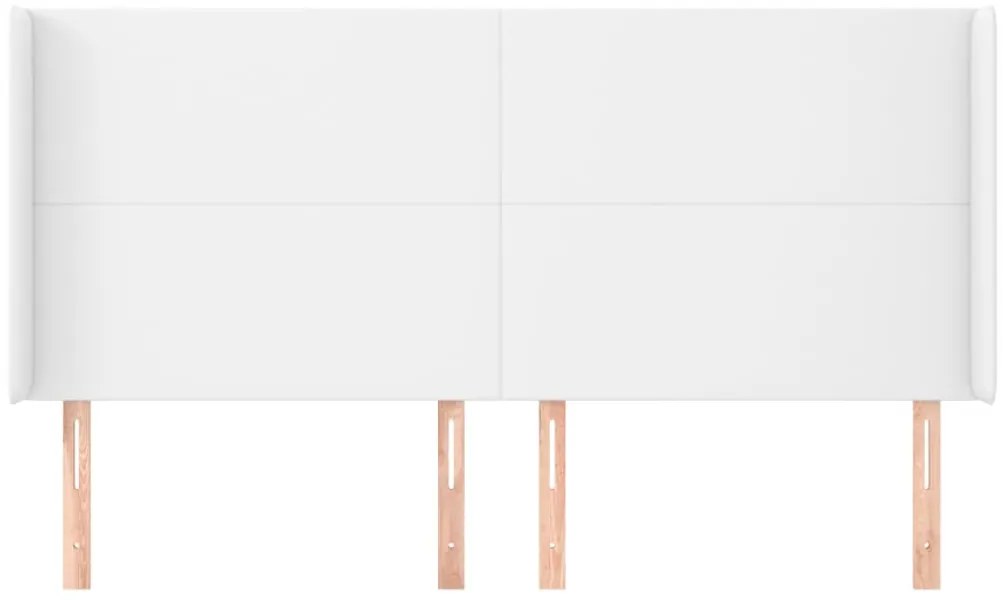 vidaXL Κεφαλάρι με Πτερύγια Λευκό 183x16x118/128 εκ. Συνθετικό Δέρμα
