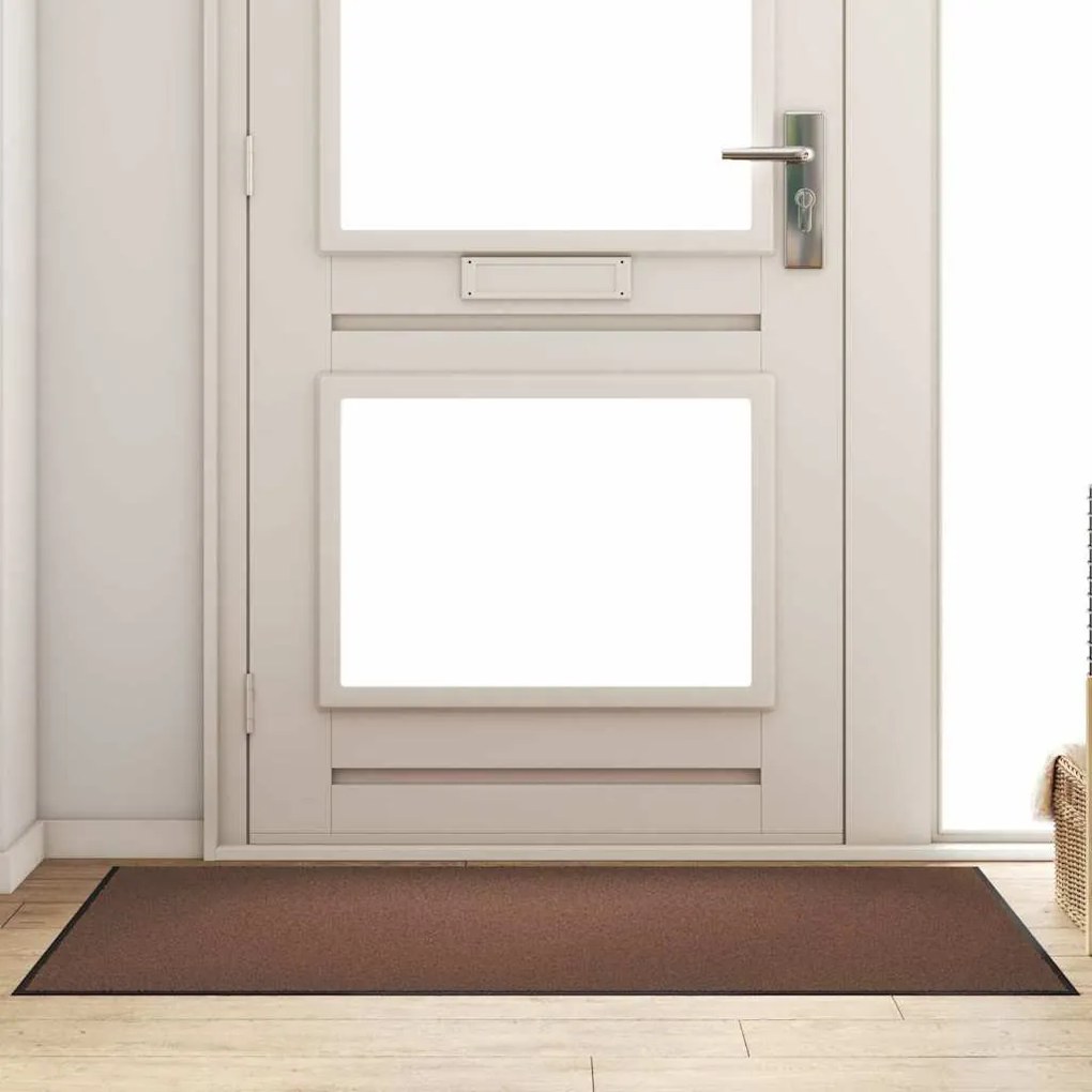 vidaXL Χαλάκι Εξώπορτας Καφέ και Μαύρο 90 x 150 cm