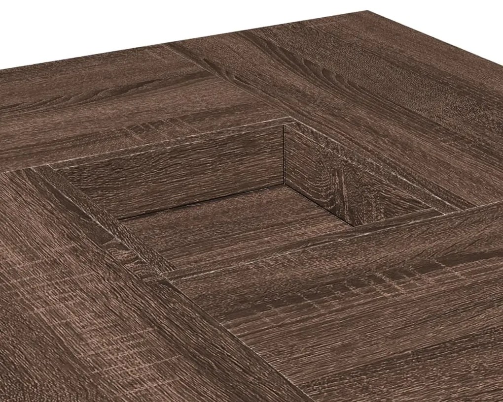 vidaXL Τραπεζάκι Σαλονιού Καφέ Δρυς 80 x 80 x 40 εκ. από Επεξεργ. Ξύλο