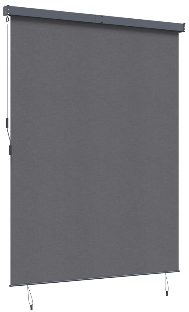 vidaXL Εξωτερικό ρολό Striped Χειροκίνητος Ανθρακί 220 x 250 cm ύφασμα