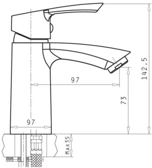 Μπαταρία νιπτήρος Pyramis Delicato plus