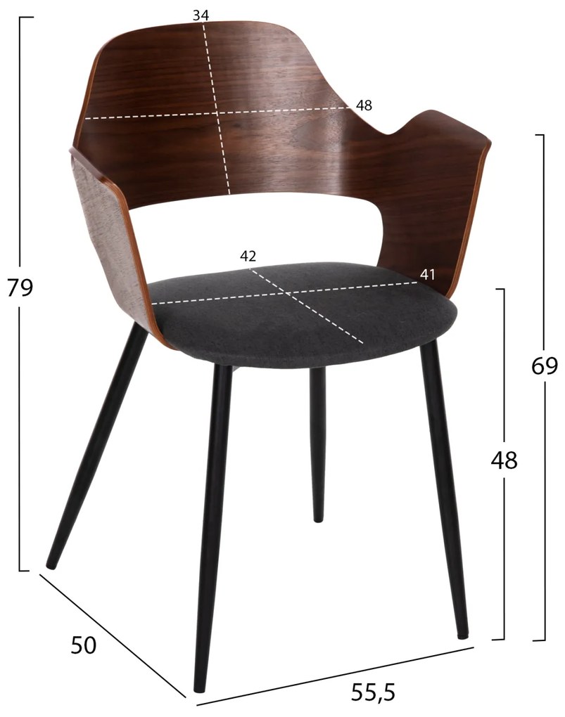 ΣΕΤ ΤΡΑΠΕΖΑΡΙΑ ΕΣΩΤ. ΧΩΡΟΥ 7ΤΜΧ HM11968 ΤΡΑΠΕΖΙ DENTY ΟΒΑΛ &amp; 6 ΚΑΡΕΚΛΕΣ VELP(ΓΚΡΙ) - 9996642 - HM11968