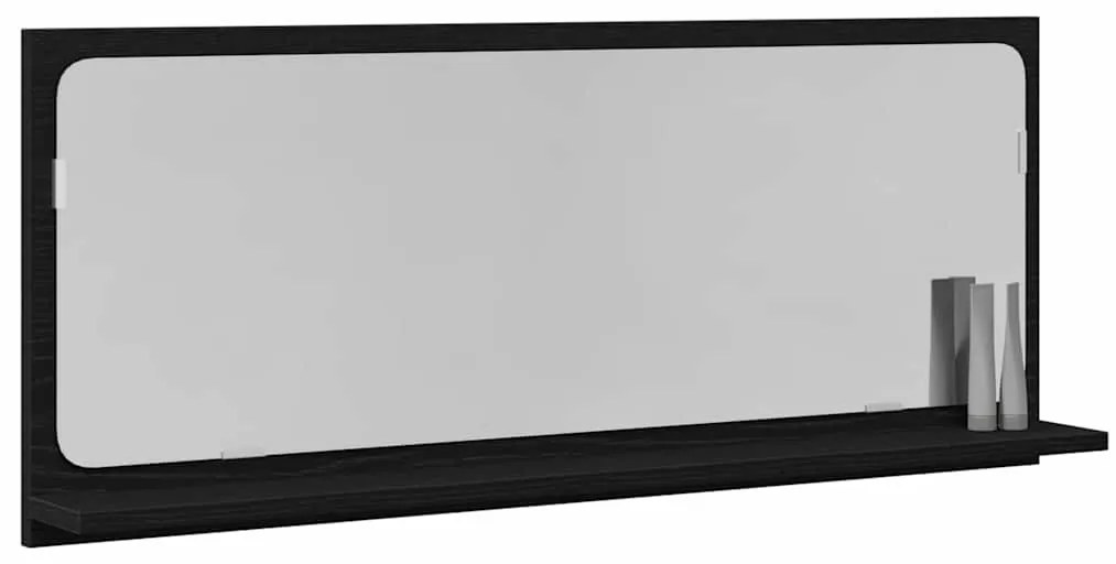 vidaXL Ράφι Καθρέφτη Μαύρη Δρυς 90 x 10.5 x 37 cm Επεξεργασμένο ξύλο