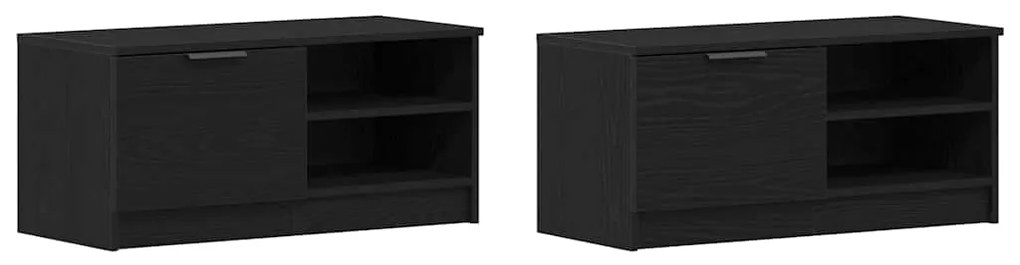 vidaXL Ντουλάπι TV 2 pcs Μαύρο 80 x 35 x 36.5 cm Επεξεργασμένο ξύλο