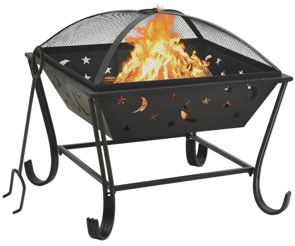 311893  FIRE PIT WITH POKER 62 CM XXL STEEL 311893