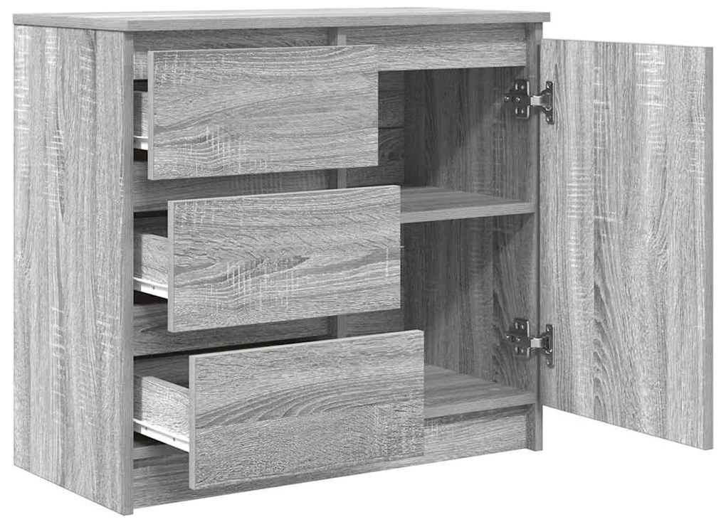 vidaXL Συρταριέρα με Συρτάρια Γκρι Sonoma 71x35x65 εκ. από Επεξ. Ξύλο