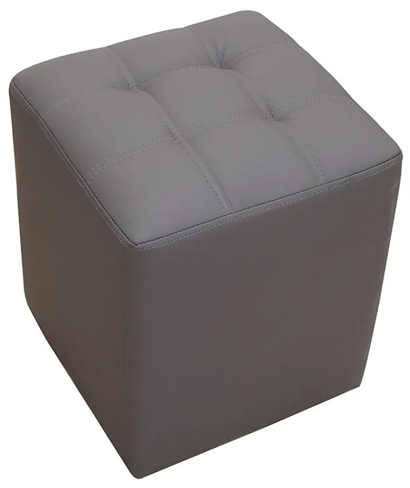 CUBE GREY PU ΣΚΑΜΠΟ 35X35X42ΕΚ.