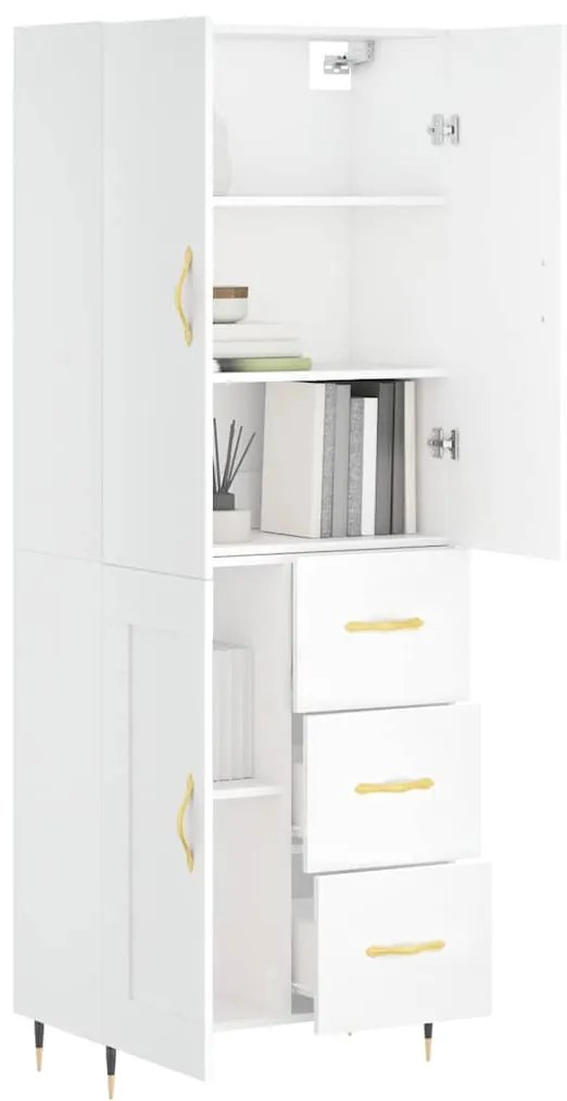 vidaXL Ντουλάπι Λευκό 69,5x34x180 εκ. από Επεξεργασμένο Ξύλο