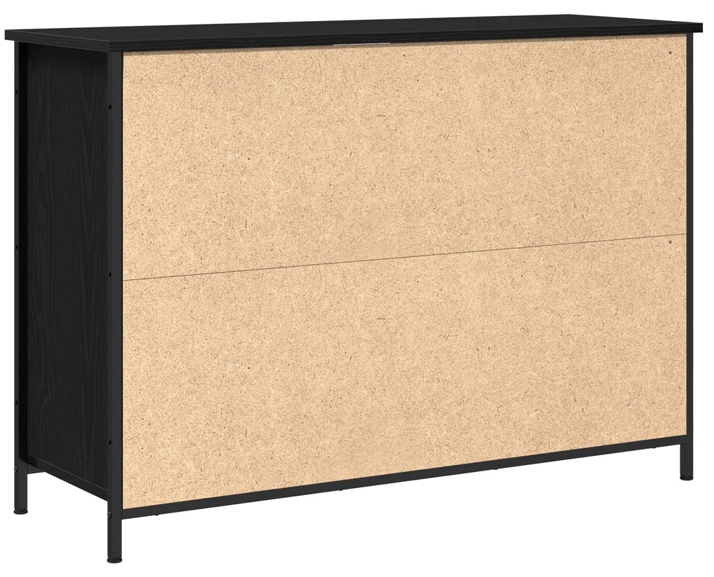 vidaXL Μπουφές Μαύρος Δρυς 100x35x70 εκ. Επεξεργασμένο Ξύλο και Μέταλλο
