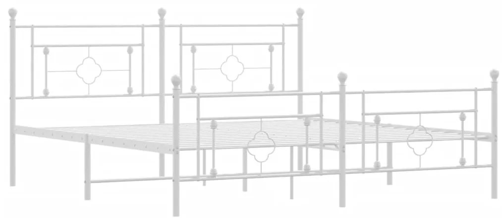 vidaXL Πλαίσιο Κρεβατιού με Κεφαλάρι&Ποδαρικό Λευκό 183x213εκ. Μέταλλο