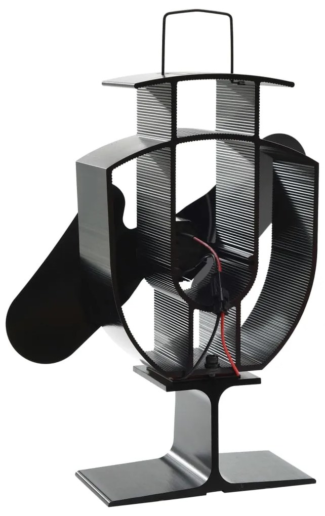 vidaXL Αερόθερμο Σόμπας Μαύρο με 2 Πτερύγια