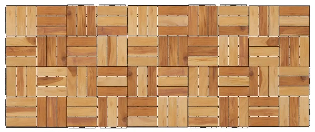 Πλακάκια Deck 10 τεμ. 30 x 30 εκ. από Μασίφ Ξύλο Teak  - Καφέ