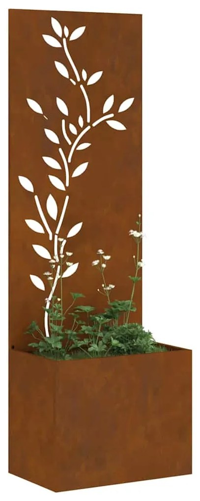 vidaXL Γλάστρα Κήπου με Διακοσμητική Πάνελ Σκ rusty 50 x 140 cm